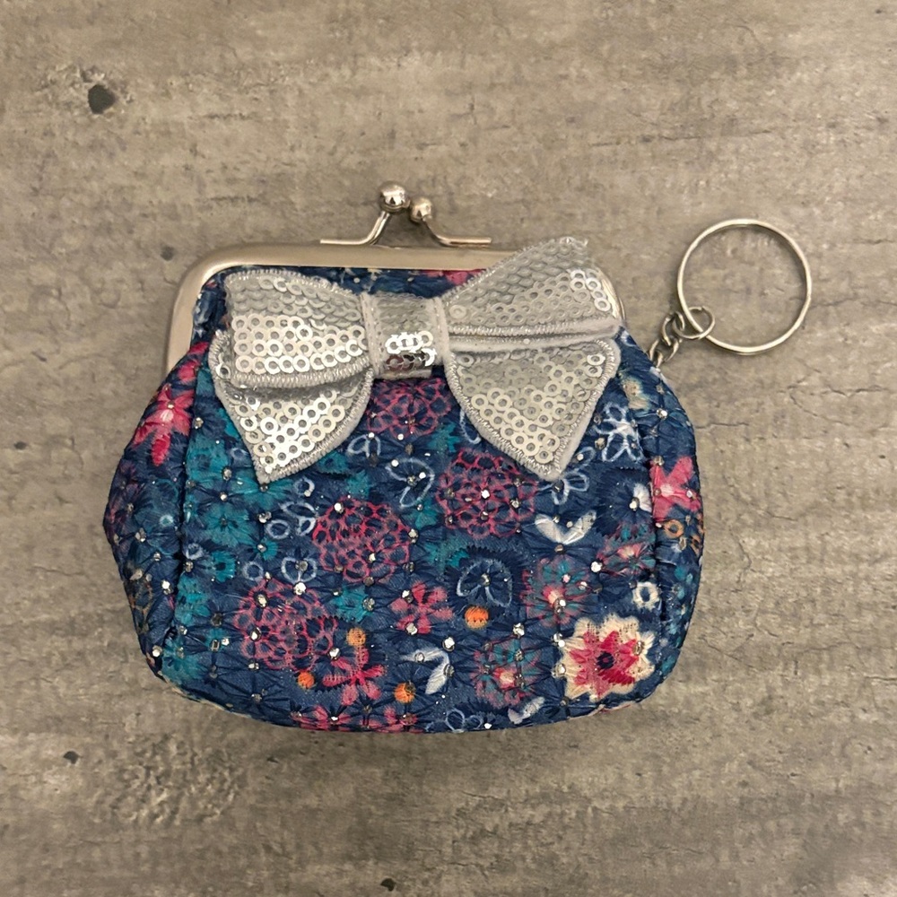 New Sequined Floral Small Coin Purse